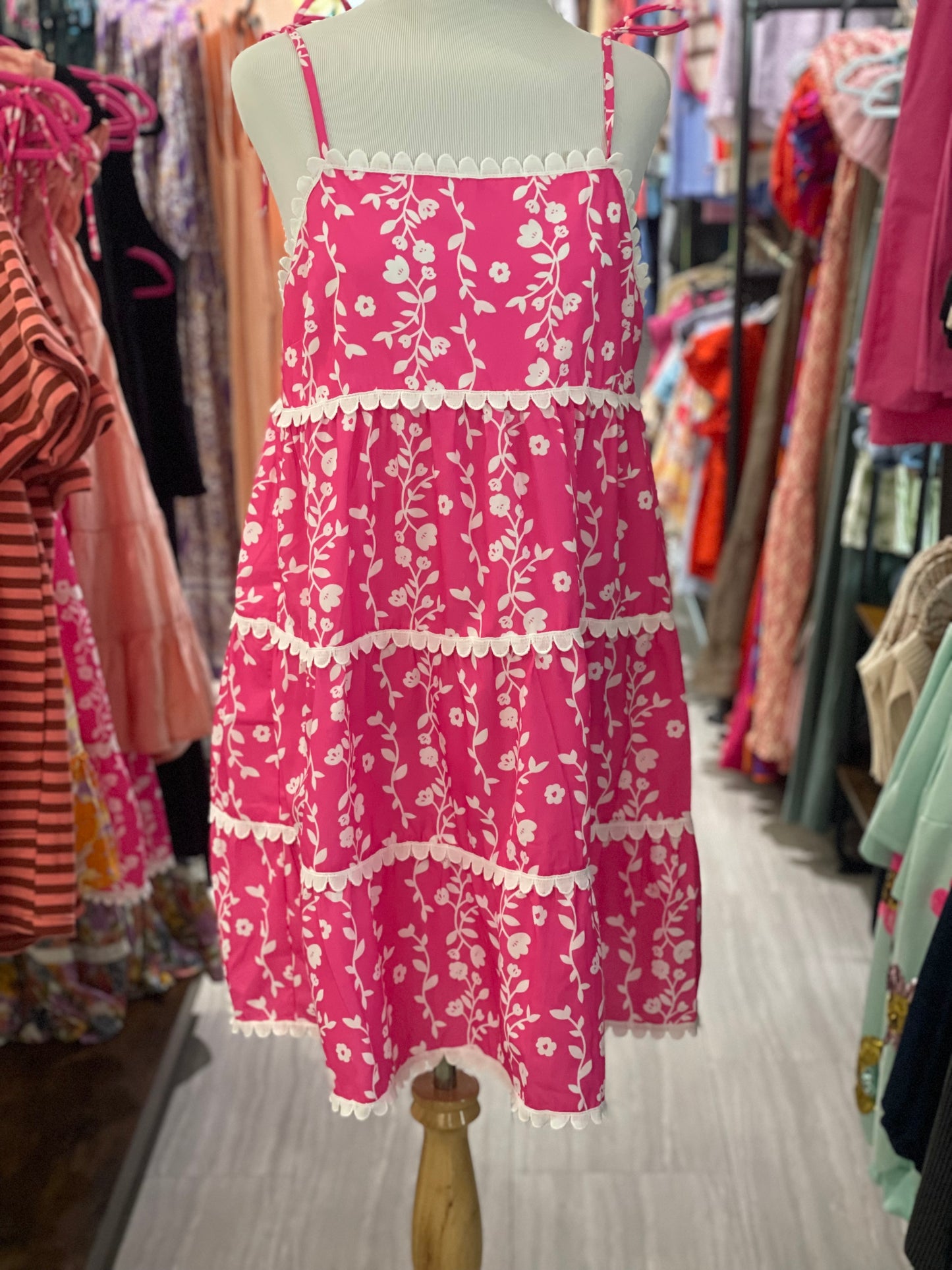Floral Ric Rac Mini Dress