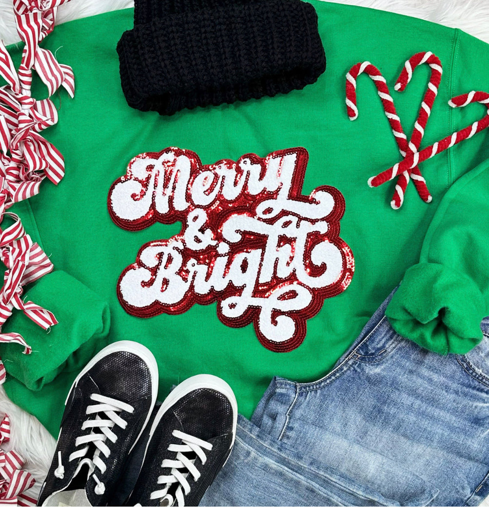 Merry & Bright Chenille Patch Sweatshirt