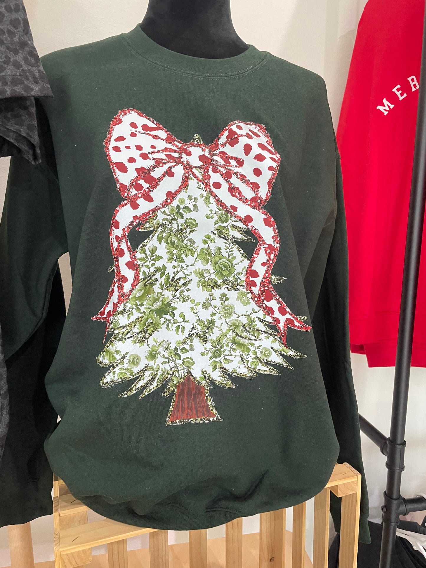 Green/Red Christmas Coquette Tree
