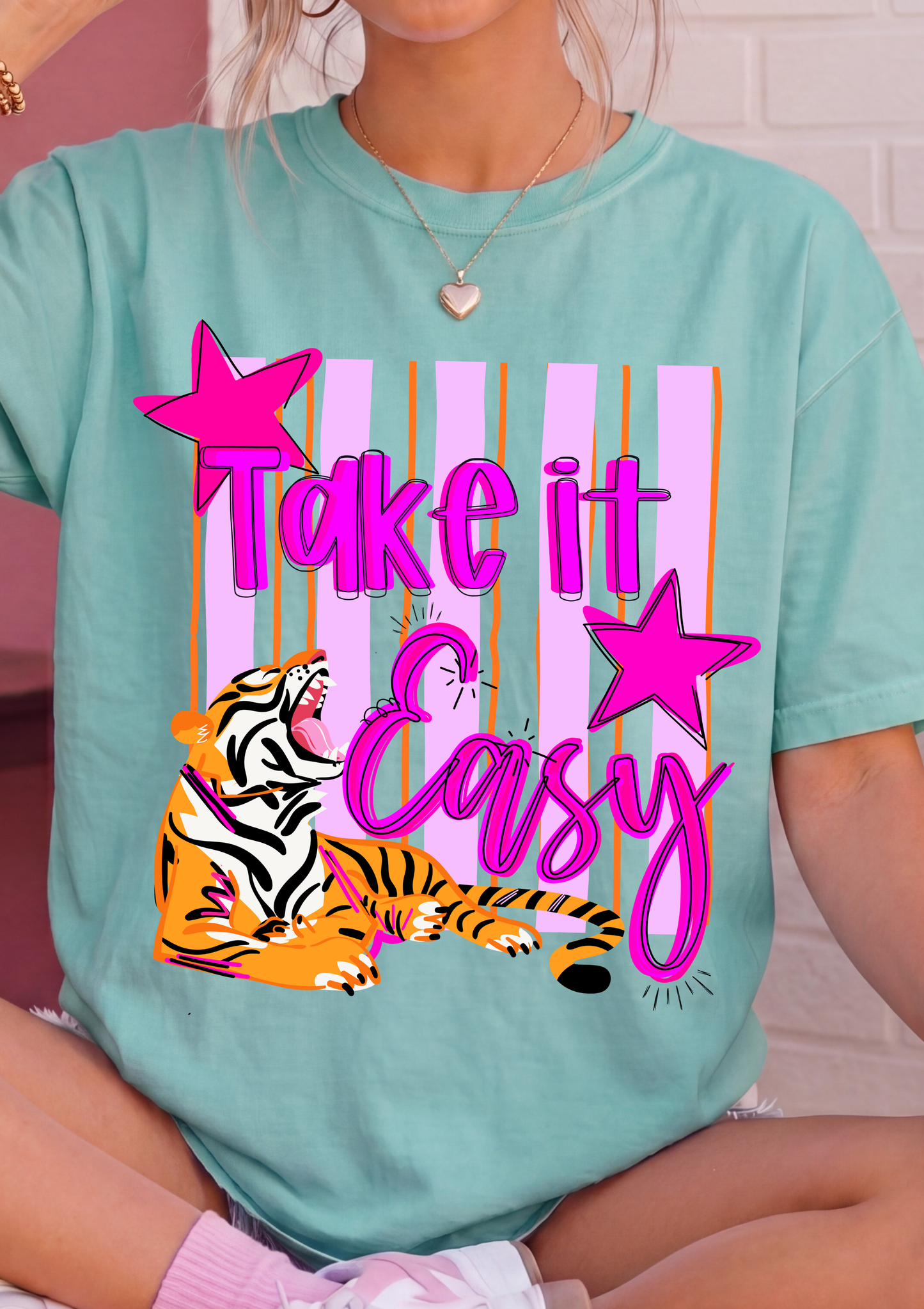 Take it Easy Tiger Comfort Colors Tshirt
