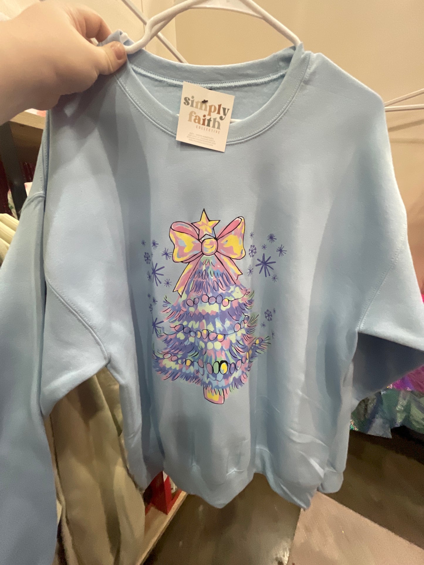 Blue Christmas Tree Sweatshirt