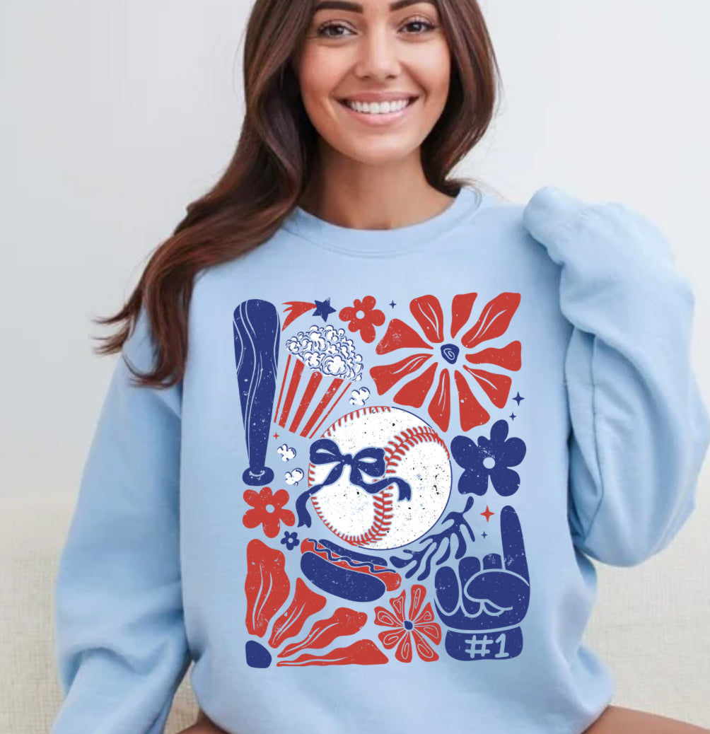 Baseball Floral Sweatshirt