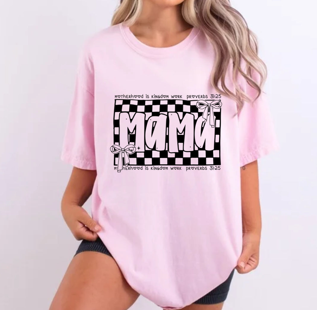 Proverbs Mama Checkered Comfort Colors Tee