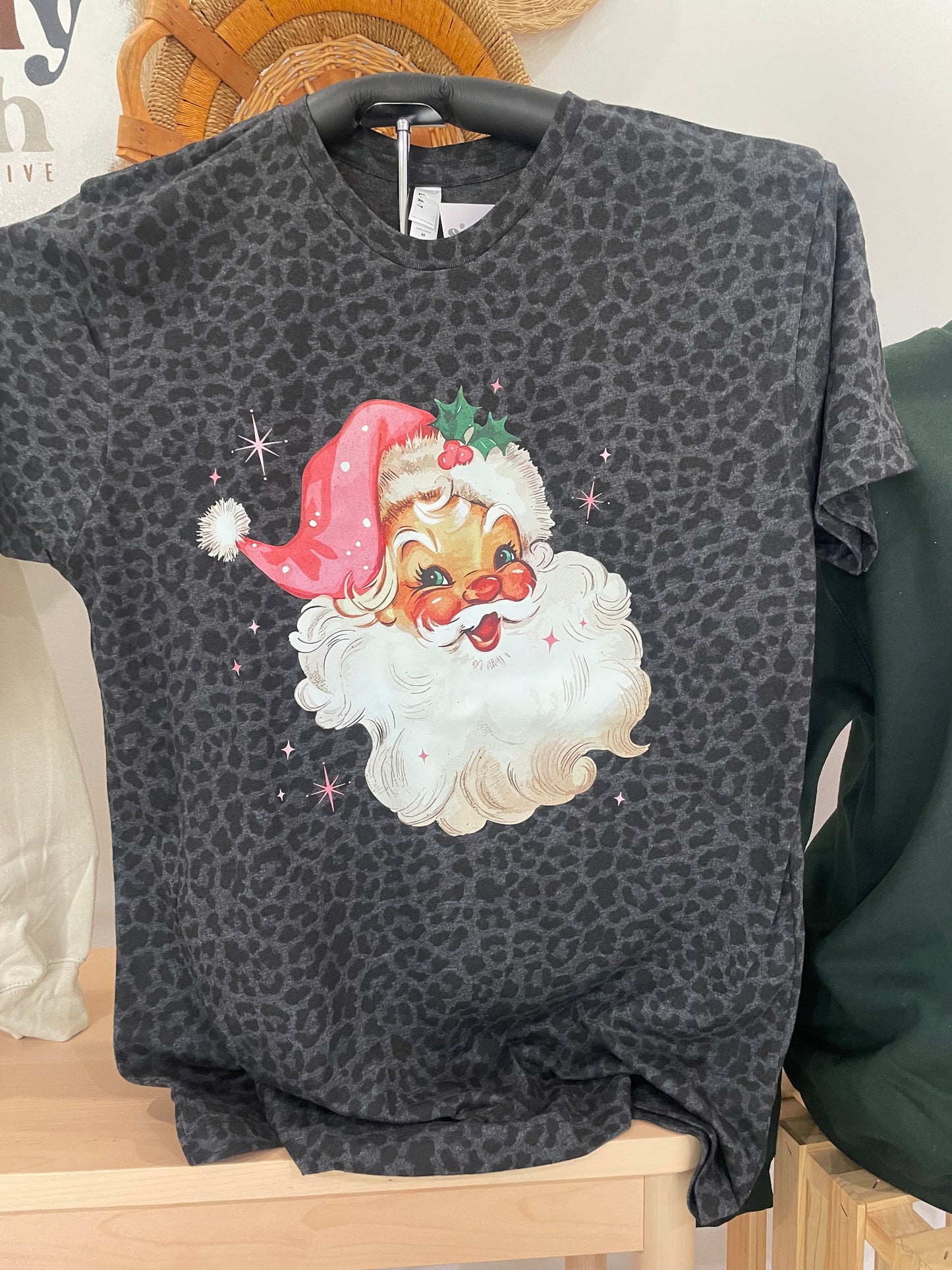 Pink Santa Leopard Tee