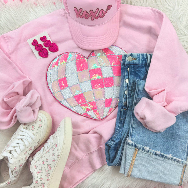 Disco Heart Patch Sweatshirt