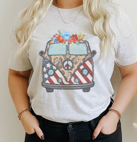 Patriotic VW Bus Tee