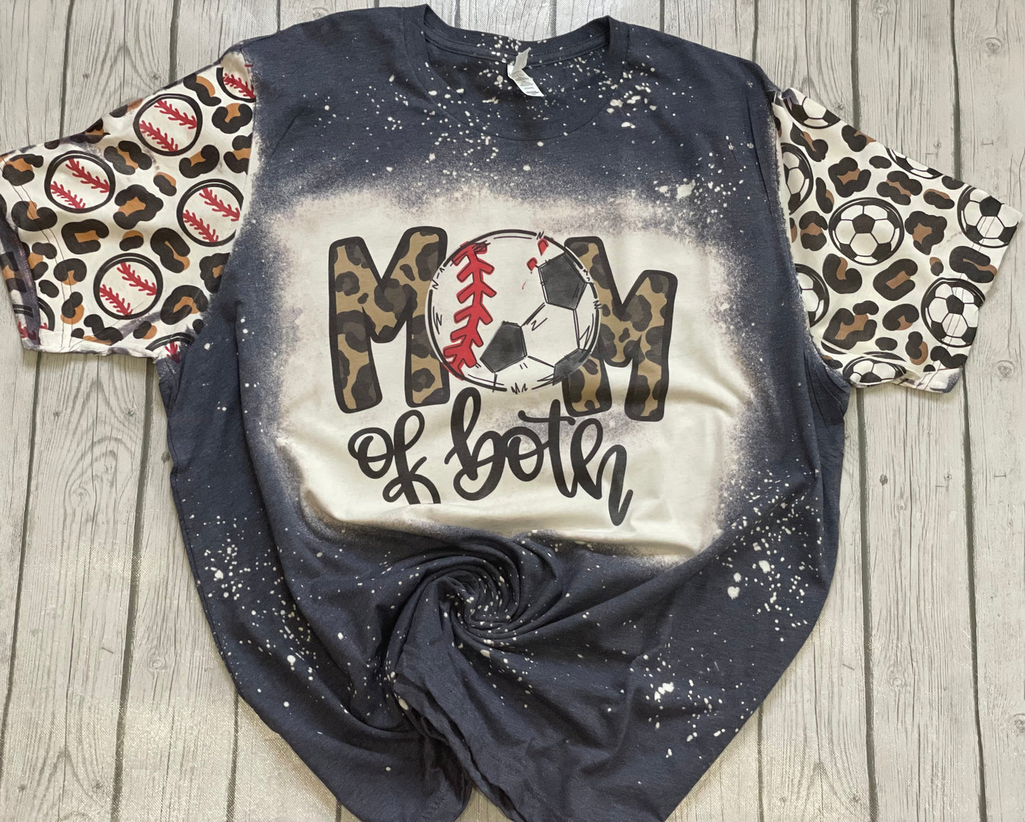 Mom of Both Soccer Baseball Tee