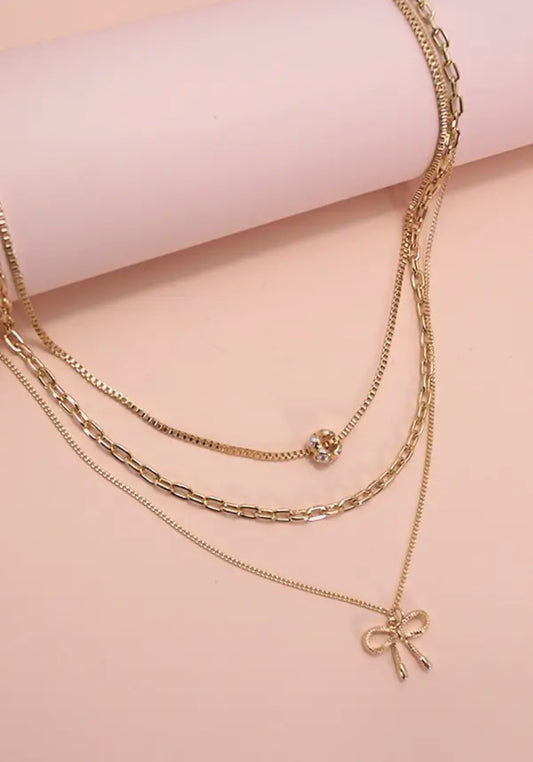 Multi Layer Bow Necklace