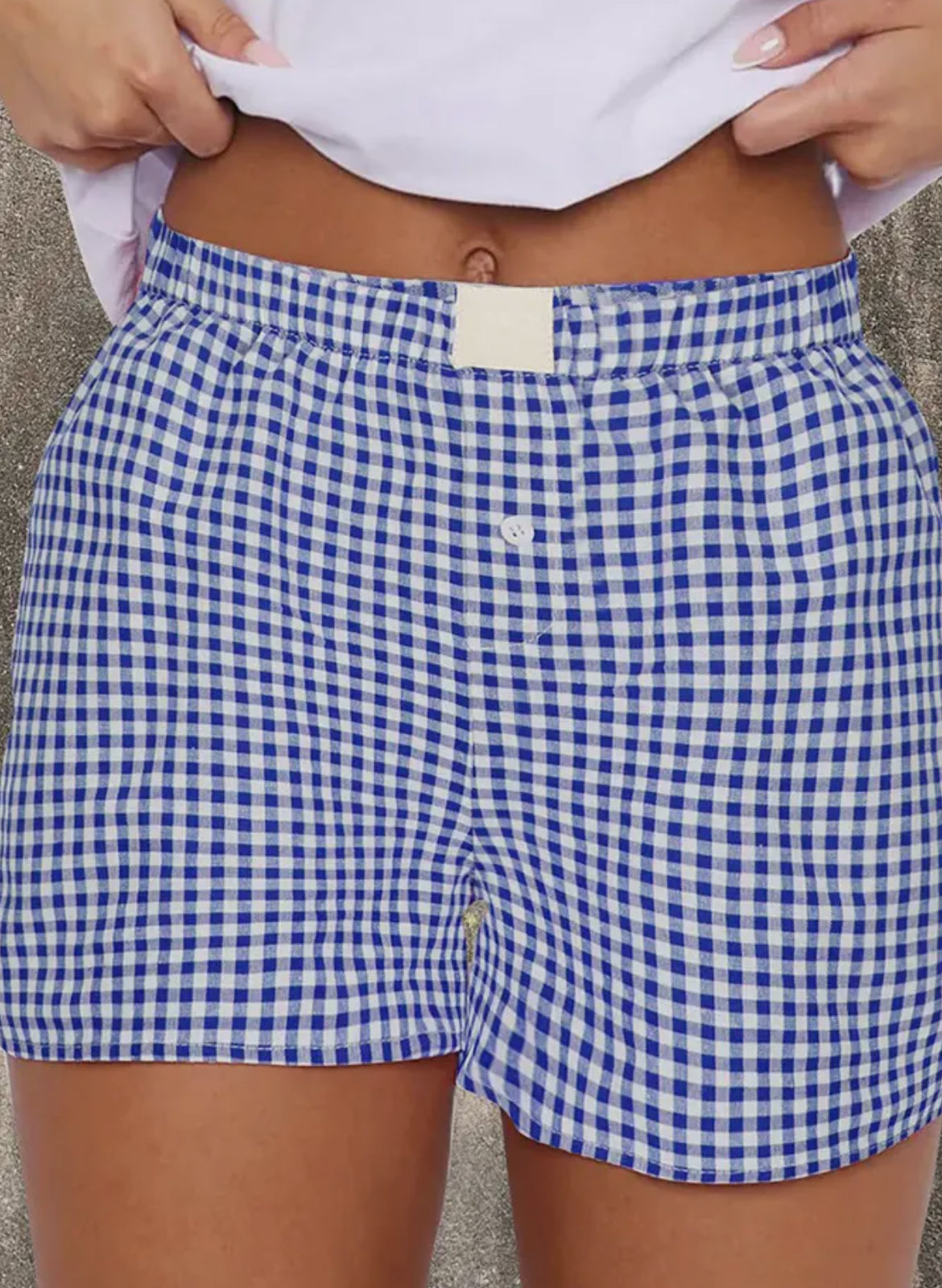 Blue Plaid Boxer Shorts