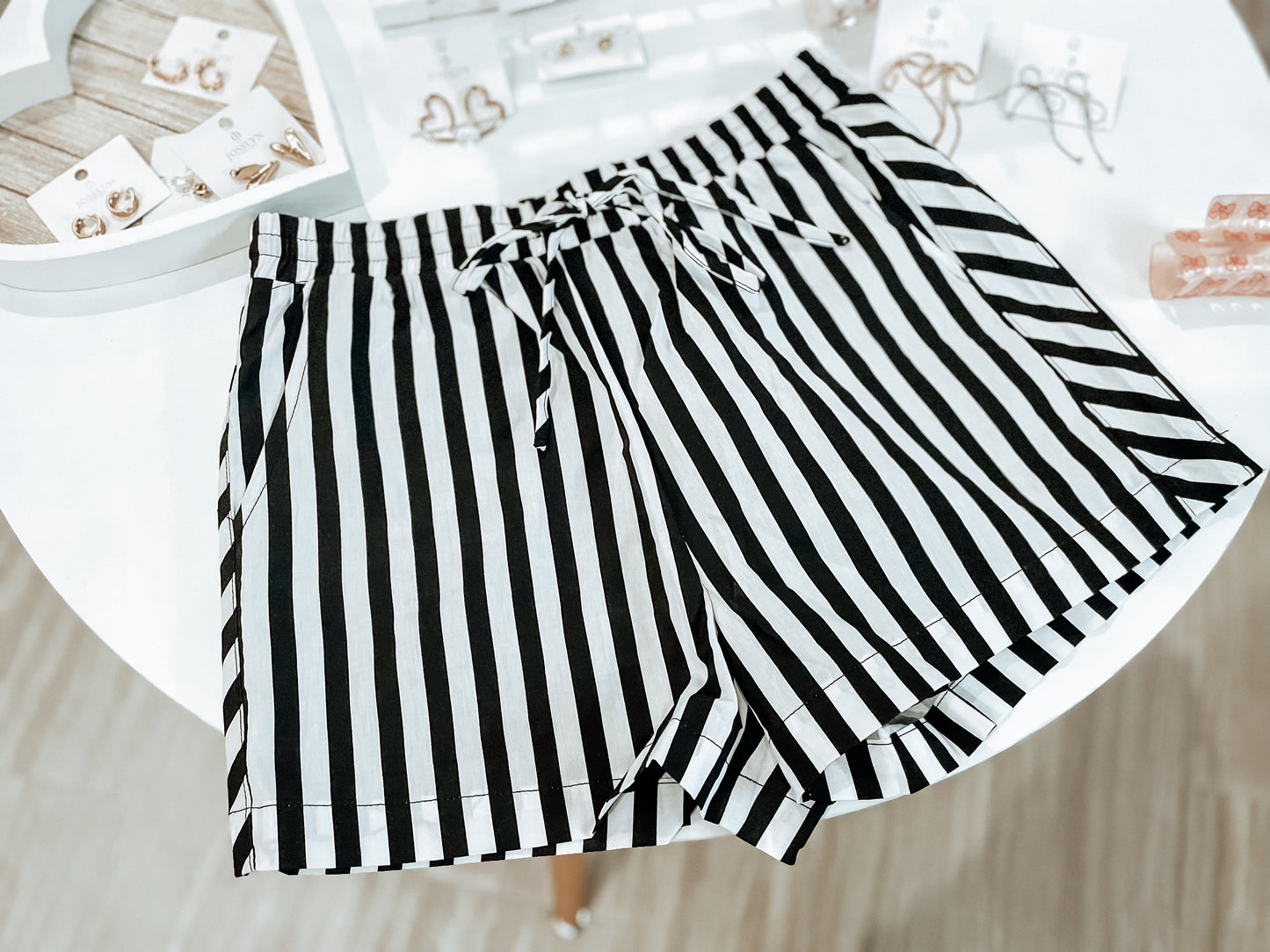 Striped Drawstring Boxer Shorts