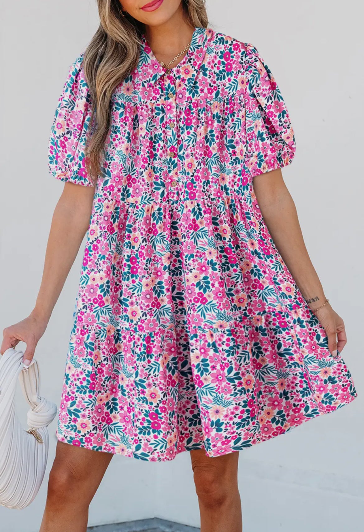 Floral Collared Summer Mini Dress