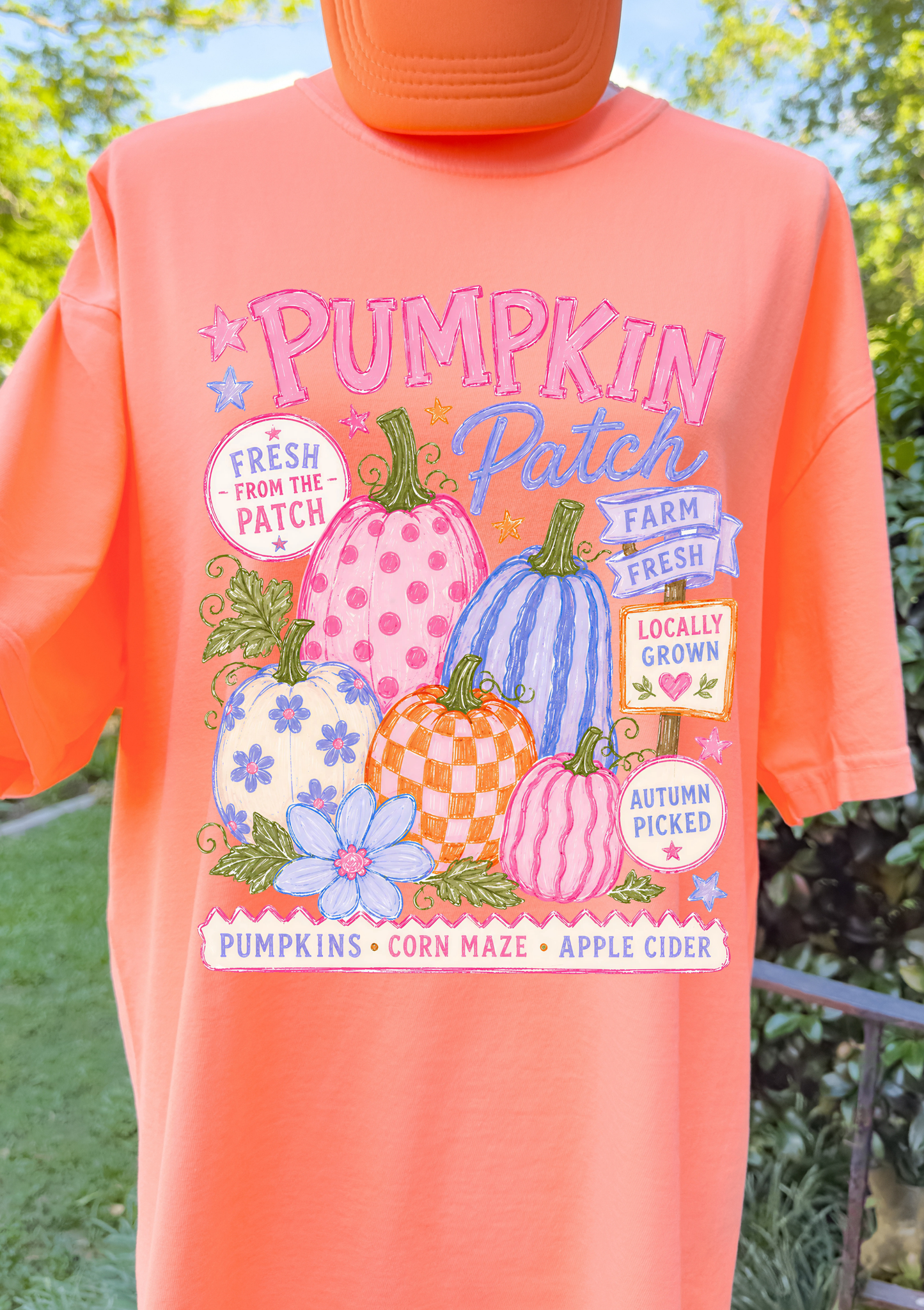 Bright Pumpkin Patch Comfort Colors Tshirt