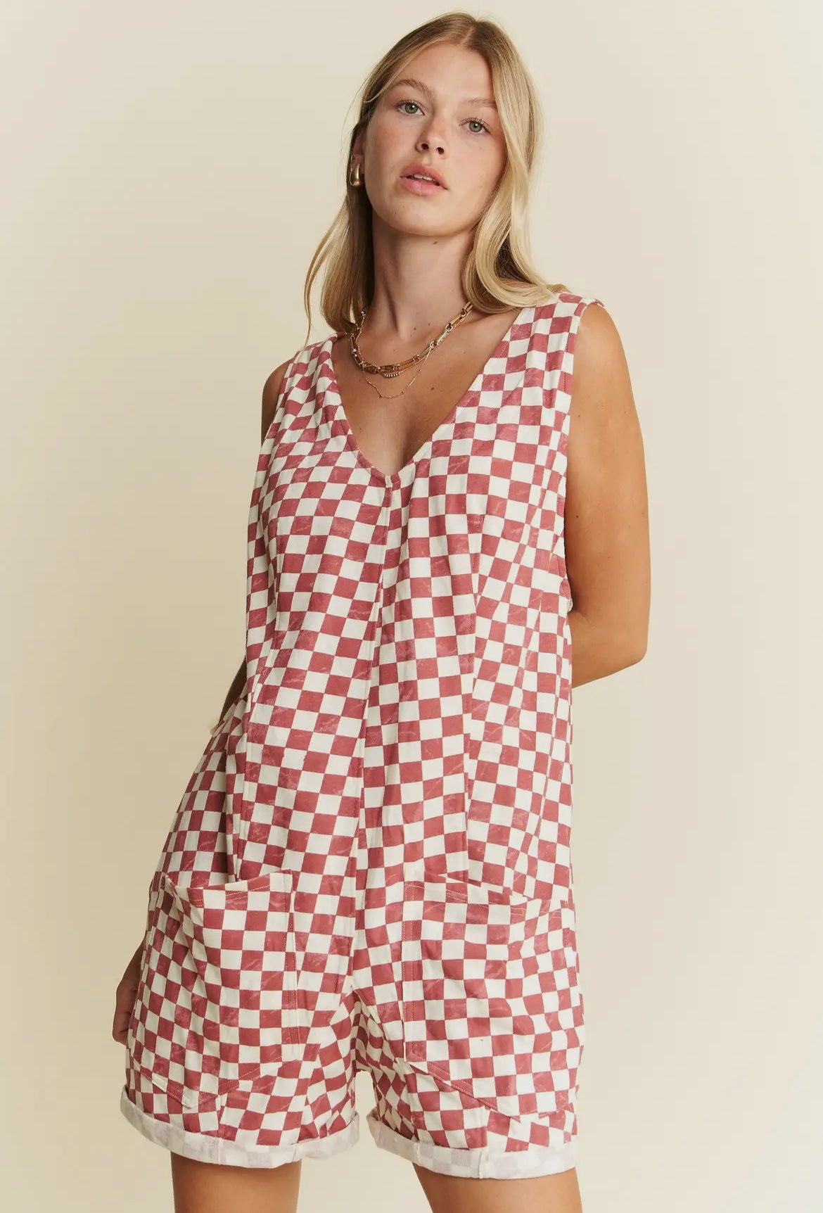 Red Check Romper