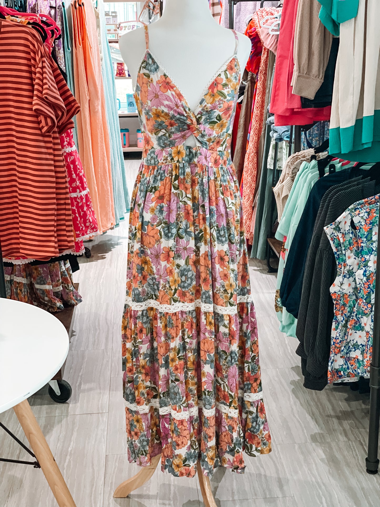 Floral Maxi with Lace Trim