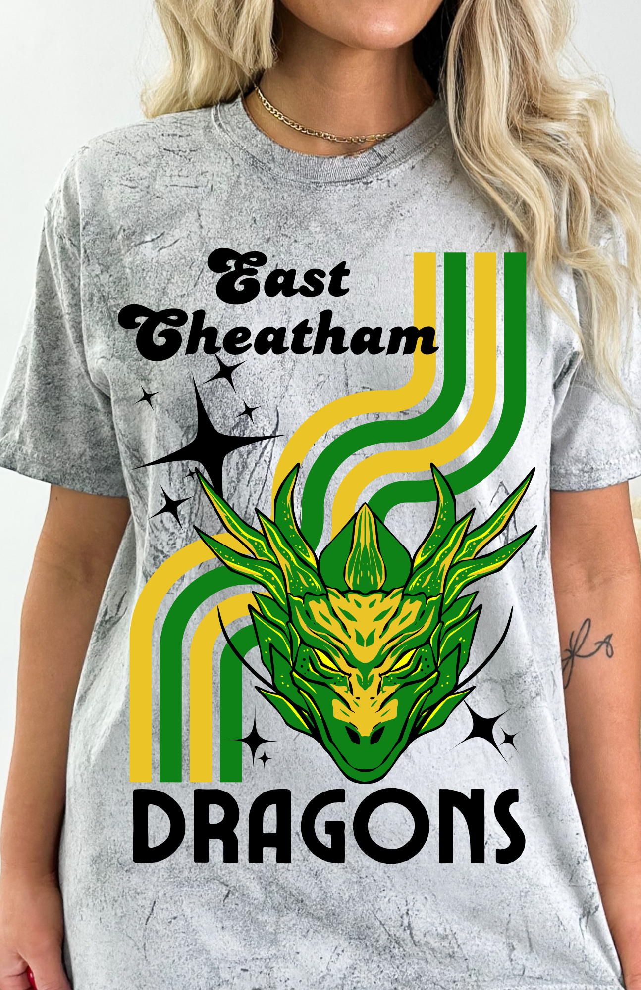 Retro Mascot East Cheatham Dragons