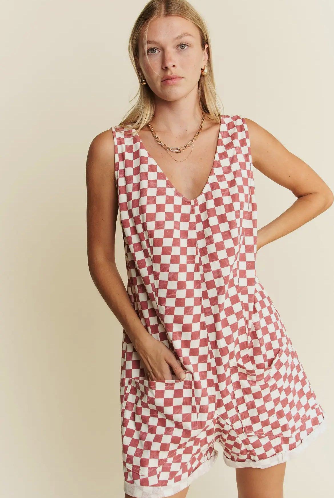 Red Check Romper