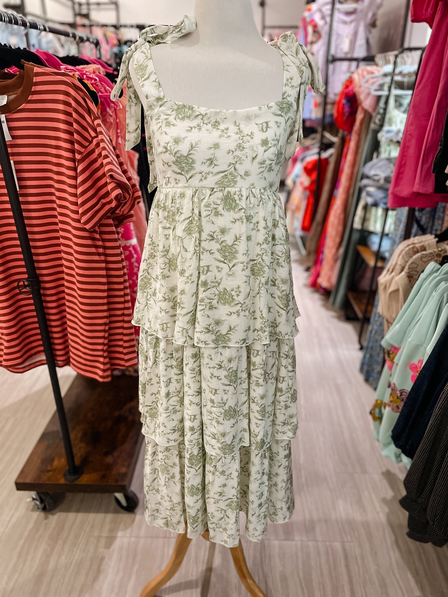 Green Garden Midi Dress