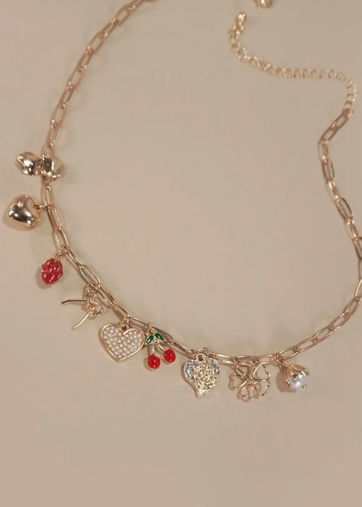 Cherry Heart Charm Necklace