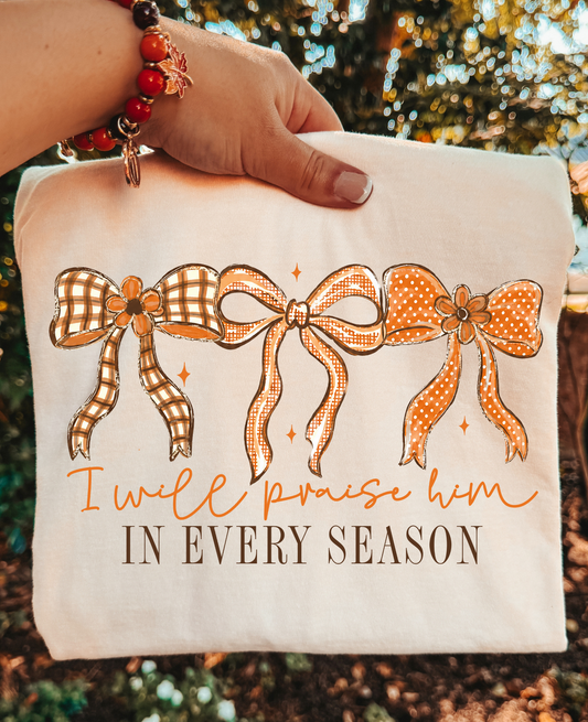 I Will Praise Him In Every Season Comfort Colors Tshirt