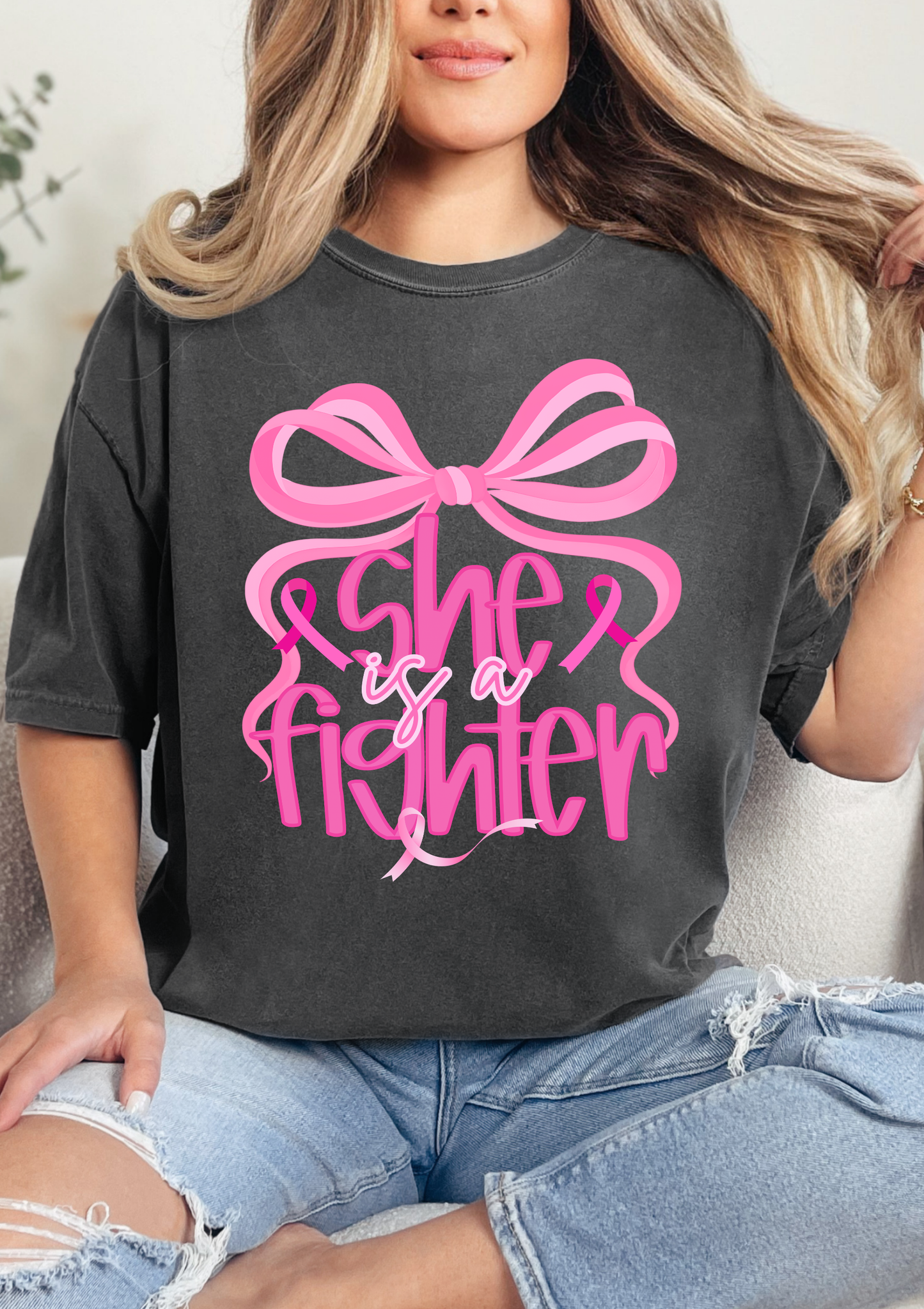 She Is A Fighter Bow Tshirt
