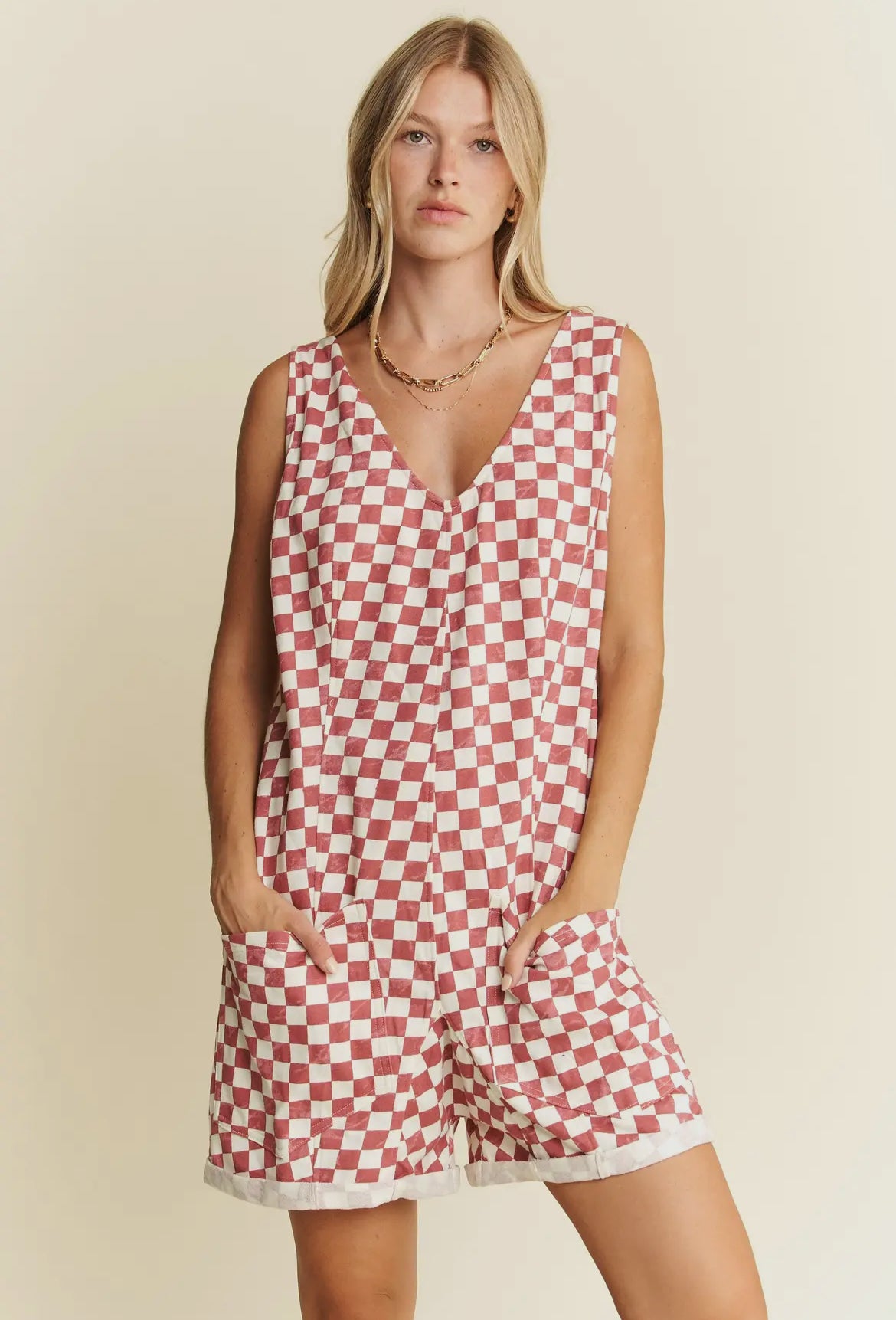 Red Check Romper