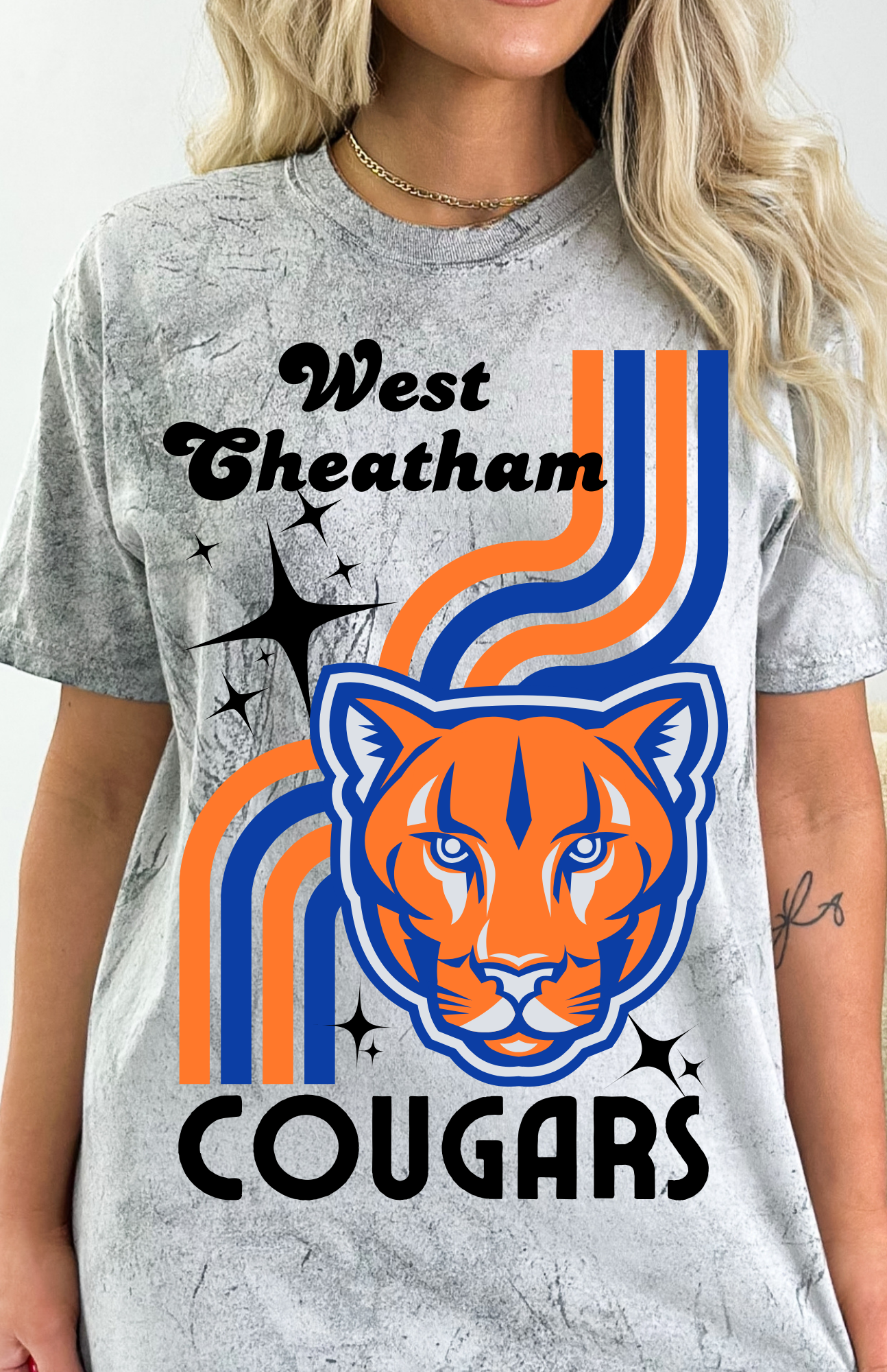 Retro Mascot West Cheatham Cougars