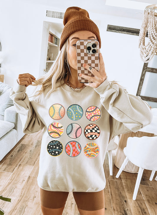 Retro Baseballs Sweatshirt