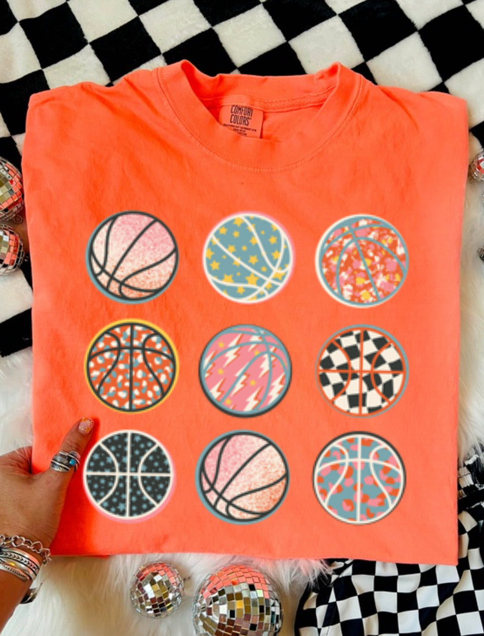 Neon Assorted Baskeballs Tshirt