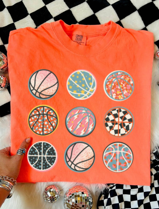 Neon Assorted Baskeballs Tshirt