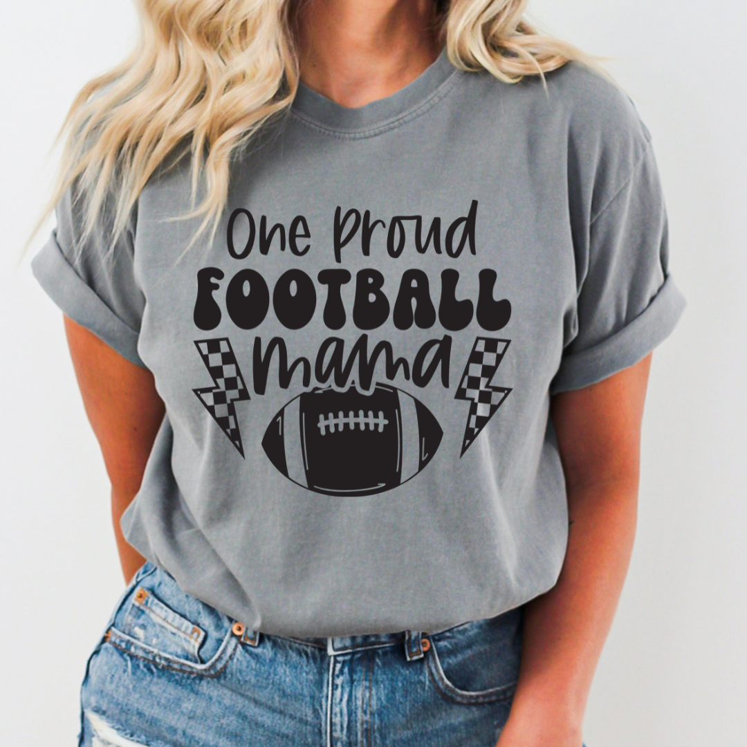 One Proud Football Mama Comfort Colors Tee