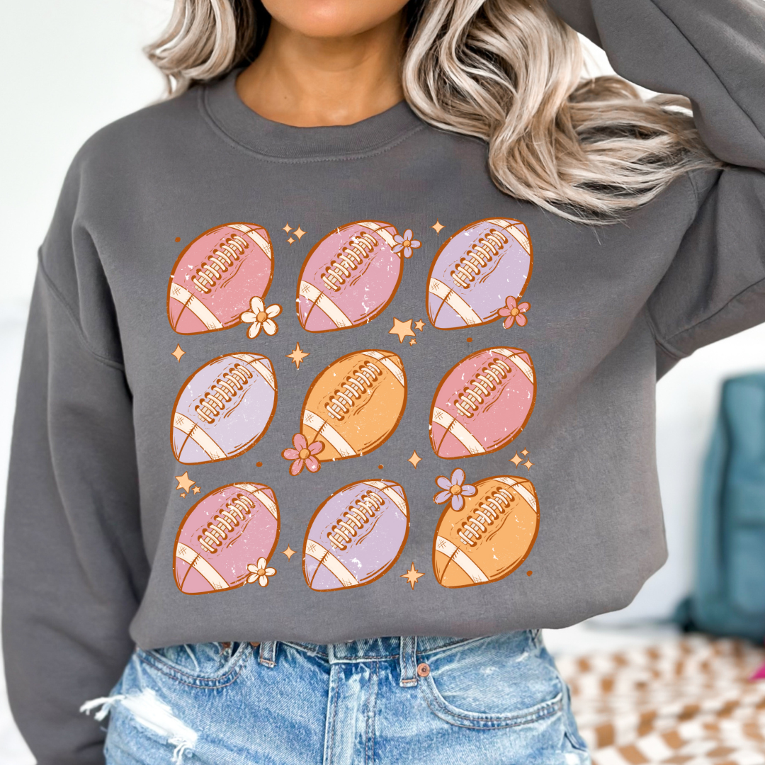 Pastel Footballs Sweatshirt