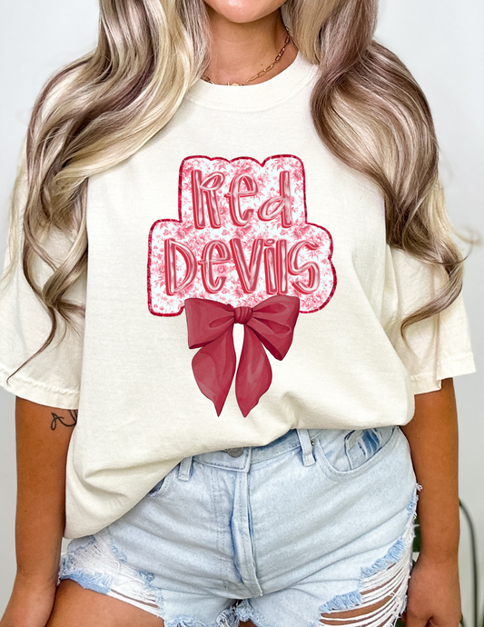 Red Devils Coquette Comfort Color Tshirt