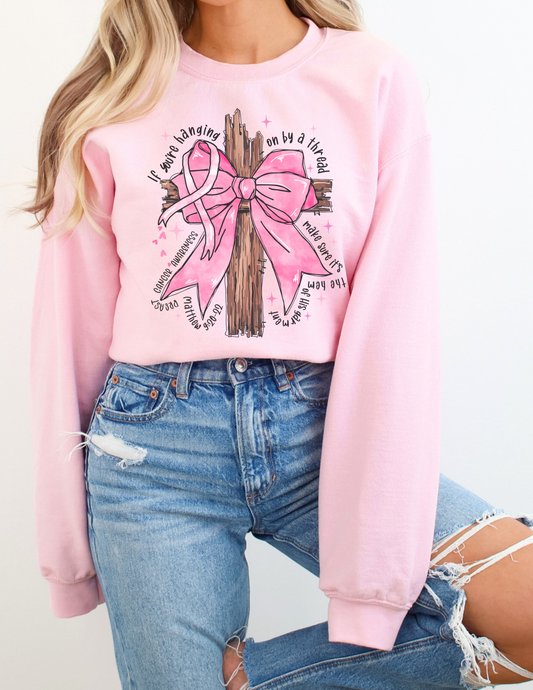 Hanging on by a thread BCA sweatshirt