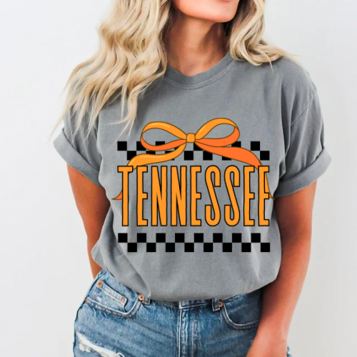 Tennessee Checkered Bow Tshirt