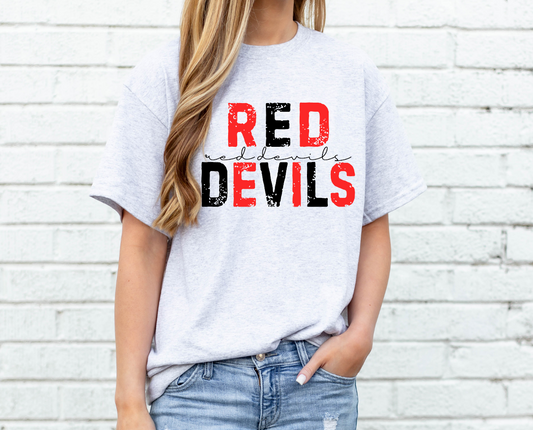 Red Devils Distressed Letters