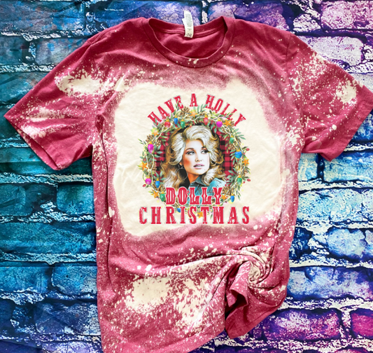 Holly Dolly Christmas Pink Tee