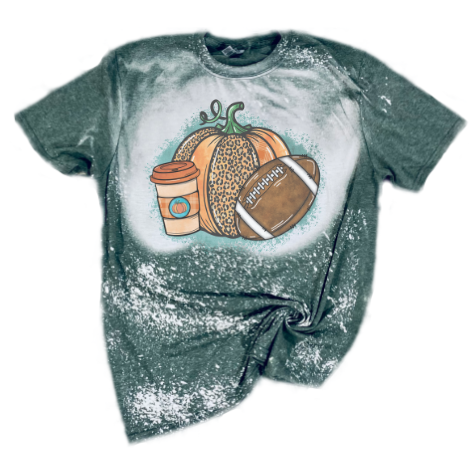 Pumpkin Football Coffee Fall Tee