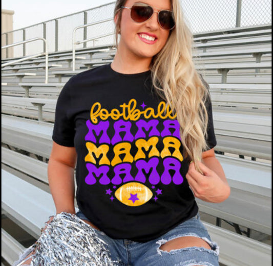 Purple Gold Yellow Football Mama Stack