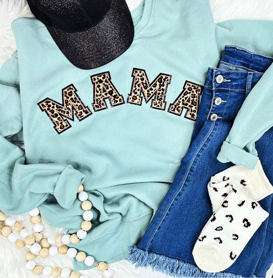 Mama Leopard Varsity Bella Sweatshirt