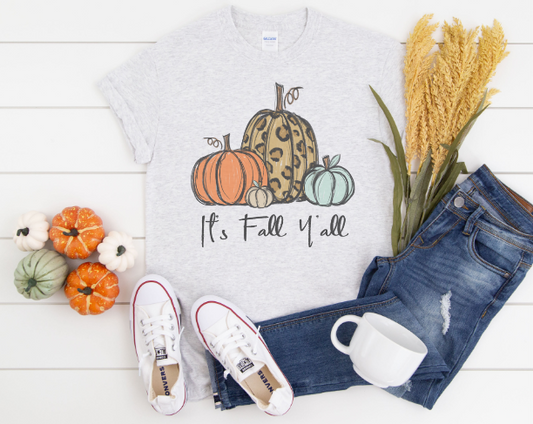 Its Fall Yall Pumpkin Trio Tee