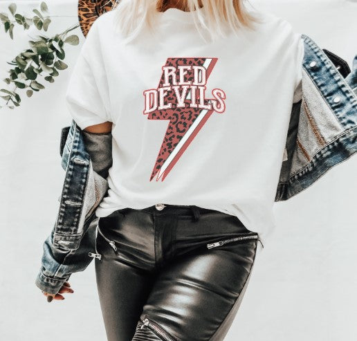 Red Devils Leopard Lightning Tee