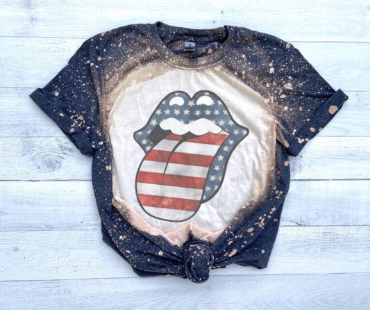 Stars and Stripes Tongue Bleached Tee