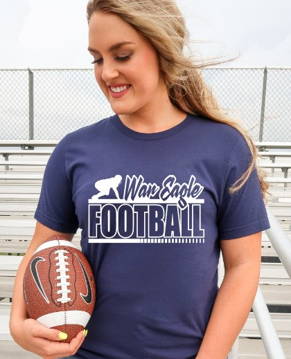 War Eagle Football Navy Tee