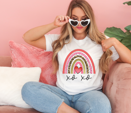 XOXO Rainbow Valentine Tees